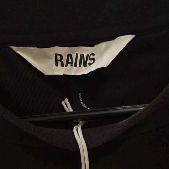 Rains Men's Size L Fleece Crewneck Sweatshirt Black Relaxed Fit Pullover New - Picture 5 of 7